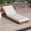Chaise longue en bois d'acacia massif avec coussin de détente crème-1543571405
