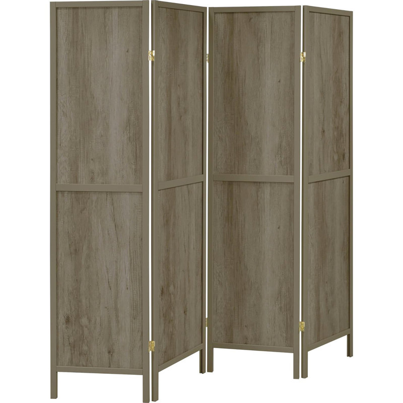 4 Paravents gris rustique en bois flotté, teinte, 69,91 po de hauteur x 69,5 po de largeur, 0,76 po de profondeur, pin et paravent avec style et attrait, 69,91 po x 69,5 po x 0,76 po, pin, placage