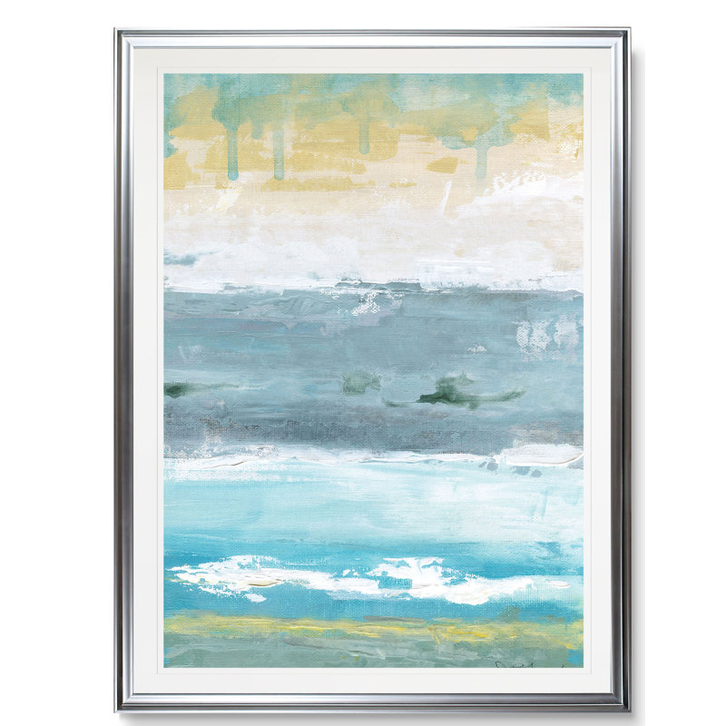 « beach walk ii », impression, H 24 po x l 20 po x P 1,5 po, Cadre argenté