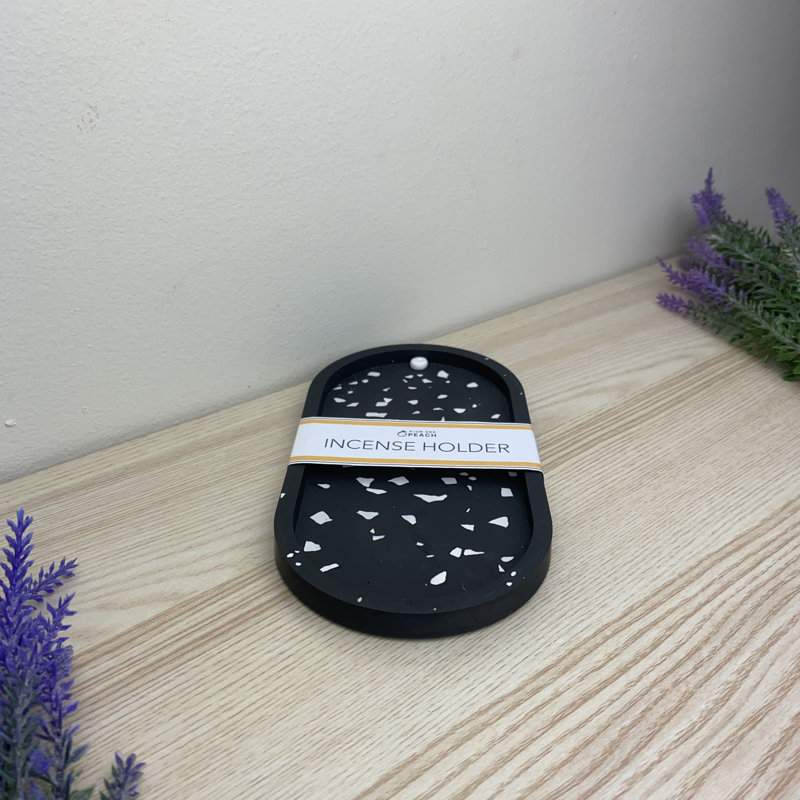 Terrazzo Incense Holders, Black/White