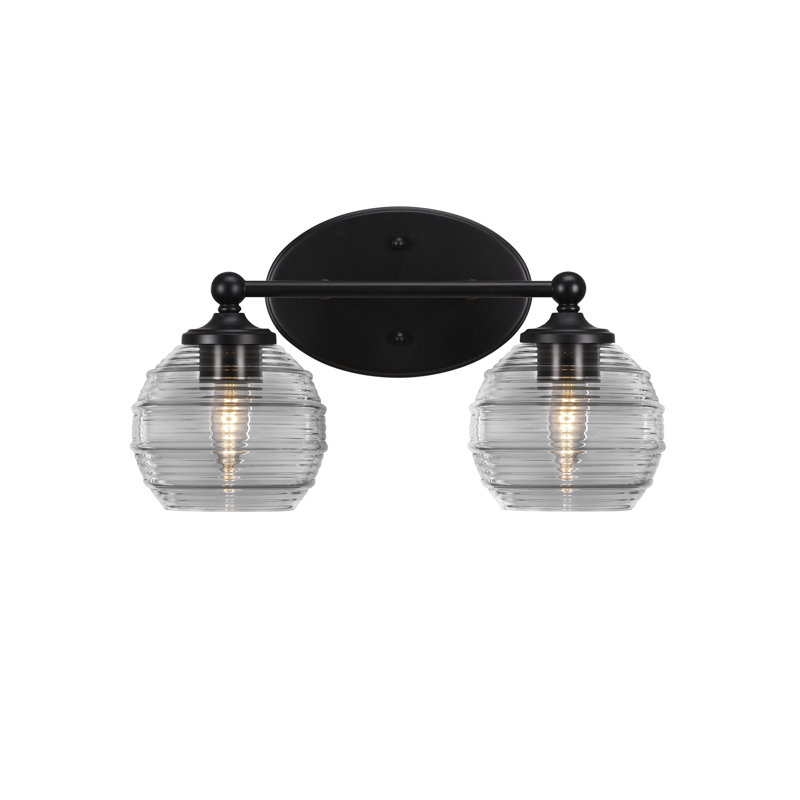 Barre d'éclairage pour salle de bain Aitkens, 2, Noir mat