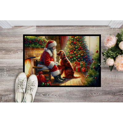 Paillasson Irish Setter and Santa Claus