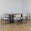 Ensemble de salle à manger pour 6 personnes, table rectangulaire, bois, placage de chêne vieilli, maison de campagne moderne, salle à manger-467847721