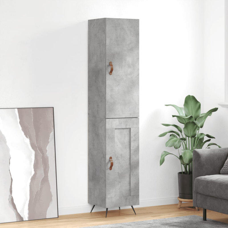 Kruetzen 34.5cm Wide Highboard, Concrete Grey