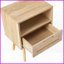 Table basse en rotin naturel avec tiroir - Panneau de fibres à densité moyenne et amp; Pieds en bois massif, L 15,75 po x l 11,81 po x H 22,05 po, faciles à nettoyer et robustes-1730687218