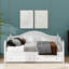 Canapé-lit simple en bois équipé d'un lit gigogne escamotable et de tiroirs de rangement pratiques-114727898