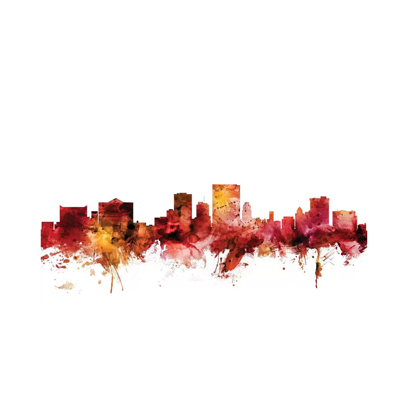 El Paso, Texas Skyline by Michael Tompsett - 1 Piece Wrapped Canvas Painting, 66.04 cm H x 45.72 cm W x 1.91 cm D