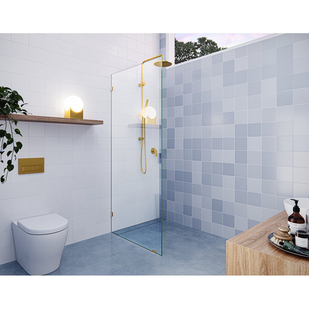 Vela 32 in. x 78 in. Fully Frameless Single Fixed Shower Panel Glass Warehouse 