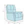 Fauteuil inclinable manuel oscillant standard de 46 po de large Ellinger