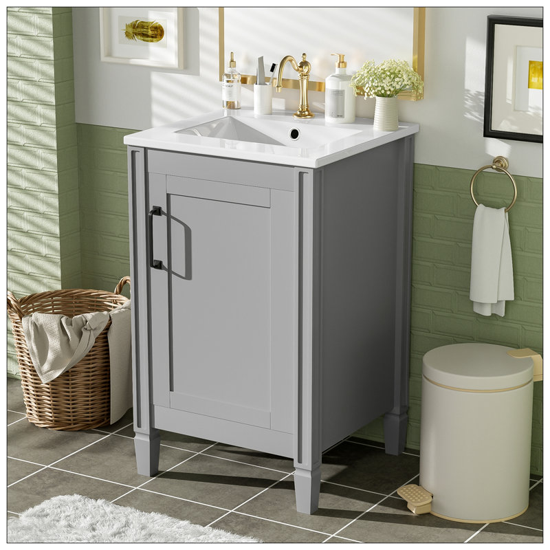 Meuble-lavabo pour salle de bain, Gris