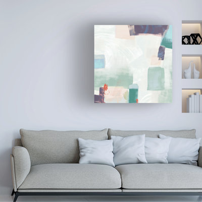 Wrapped Canvas Wall Art - June Erica Vess  'Saltwater Sortie II' Wall Art for Living Room, Bedroom, or Office Décor  - 18x18
