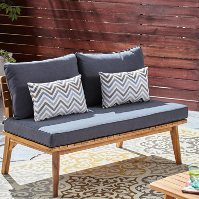 Sièges d'extérieur modernes avec revêtement en tissu gris et structure