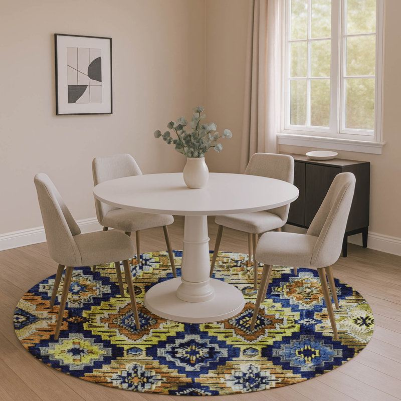 Premium Machine Washable Farolt AMF1891 Aztec Rug, Round 8'