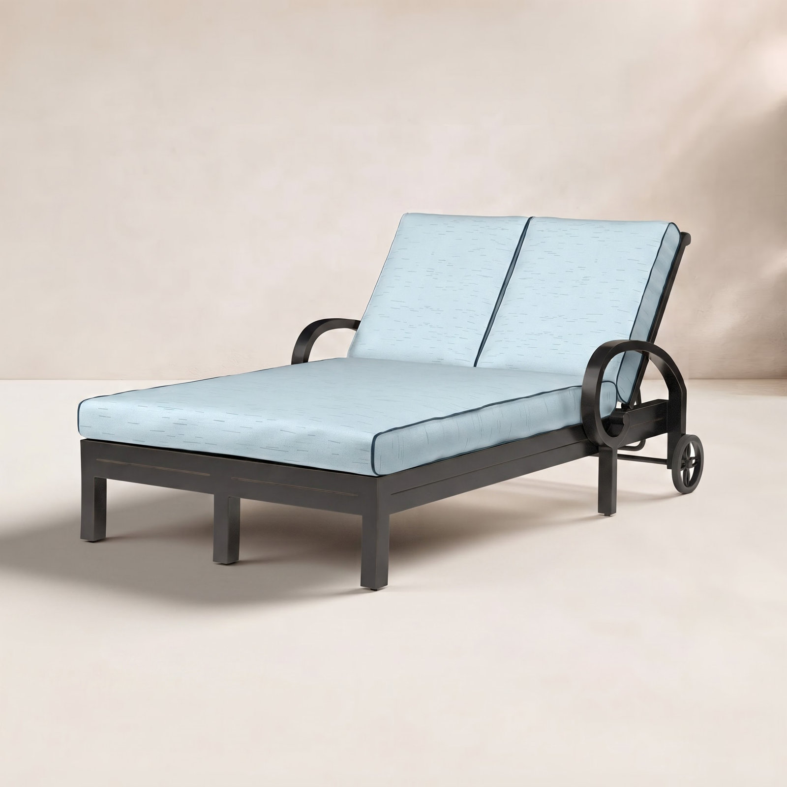 Monterey 54" Sunbrella® Patio Double Chaise Lounge, Canvas Skyline Sunbrella®