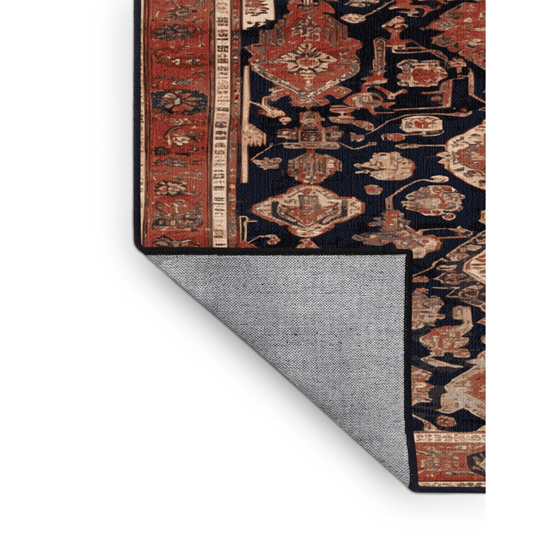 Tapis brun turc lavable à la machine, Carré 5 pi