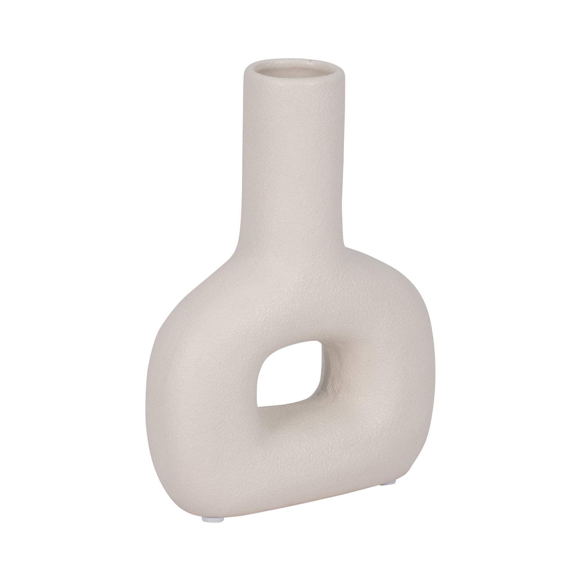 Sagebrook Home Rachael Artistic Modern Ceramic Vase, Cotton