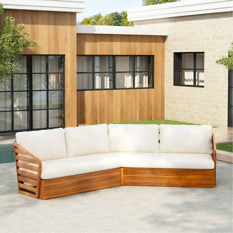 Ensemble de canapé Acacia Patio V, beige