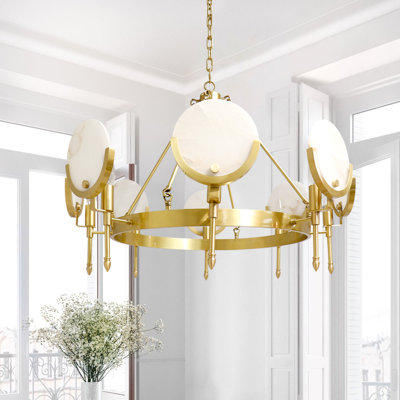 Vendome Marble & Brushed Gold Chandelier
