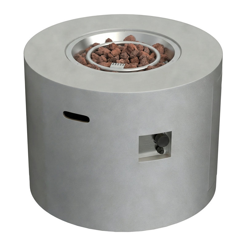 Foyer de table rond 32 po au propane, table de foyer au gaz puissante de 50 000 BTU, certifié CSA, foyer d'extérieur idéal pour les repas, les fêtes sur la terrasse, le jardin et la cour (minimalisme)