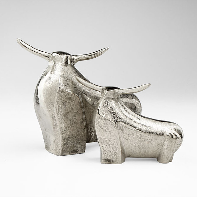 Freeplay Bull Sculpture, 10.5" H x 12.5" W x 4.5" D