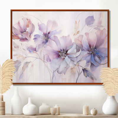 Mauve Botanical Whispers I - Abstract Botanicals, reproduction d'art encadrée