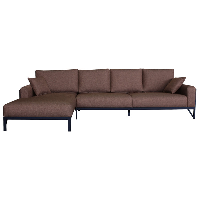Canapé modulaire 2 pièces rembourré, Mélange de polyester brun