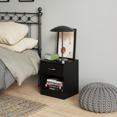 Delona 1 Drawer 40Cm W Chest of Drawers Nightstand Bedside Cabinet