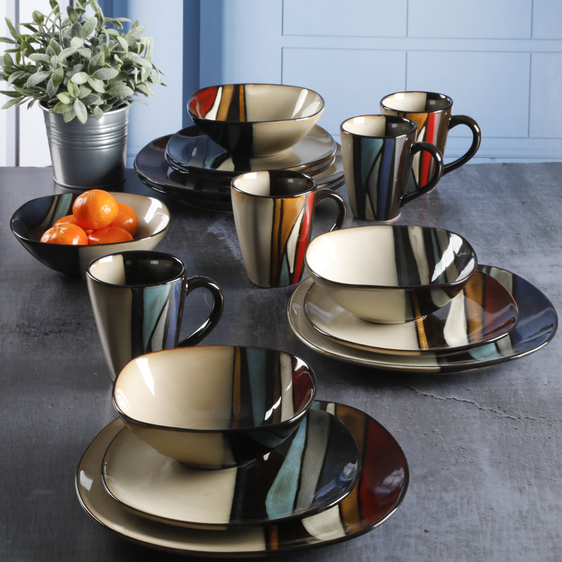 Gibson Elite Althea Multicolor Ceramic 16-Piece Dinnerware Set