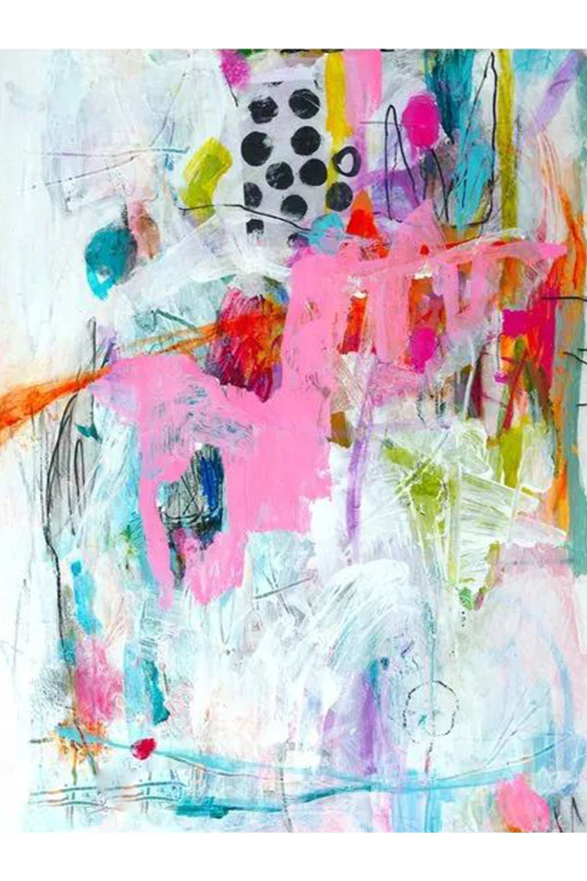 Hokku Designs Oil Paint Look Multicolor Abstract Pattern Woven Base ...