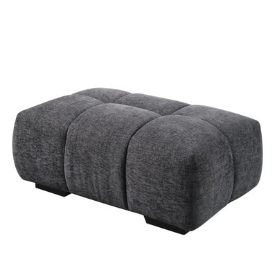 Chosen Gray Chenille Ottoman