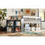 Cadre de lit simple avec tablette de rangement, garde-corps plateforme, glissade en bois gris et sans sommier, cadre facile à assembler, longueur de 85,4 pouces-2048002730