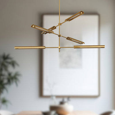 Lustre linéaire moderne Spoutnik 6 lumières Astrid