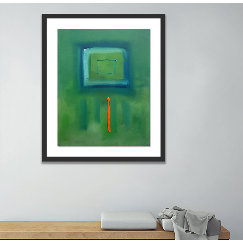 Green Souk Print by Charles Stuart, Black, 48" H x 40" W x 2.5" D