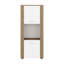 Armoire de rangement verticale en chêne naturel et blanc à trois tablettes pour les chambres à coucher, maintient un espace de rangement structuré, de grands bureaux à domicile, des espaces intérieurs de conception efficace