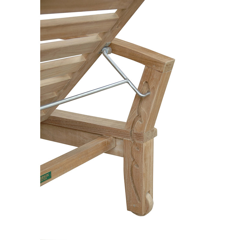Brianna Outdoor Teak Chaise Lounge