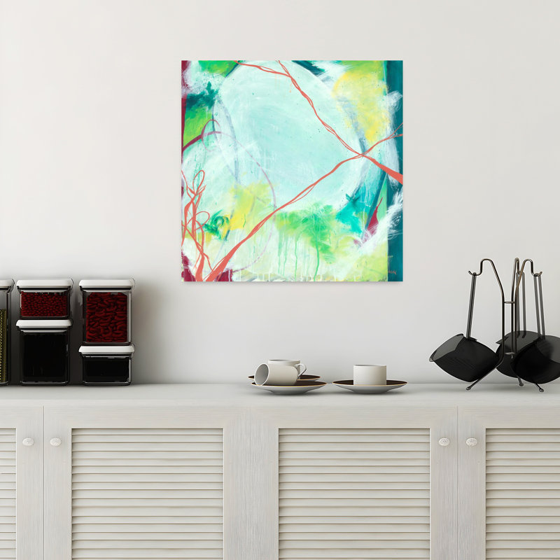 April, art abstrait contemporain, H 18 po x l 18 po