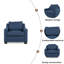 Fauteuil club contemporain rembourré en tissu-1883589054
