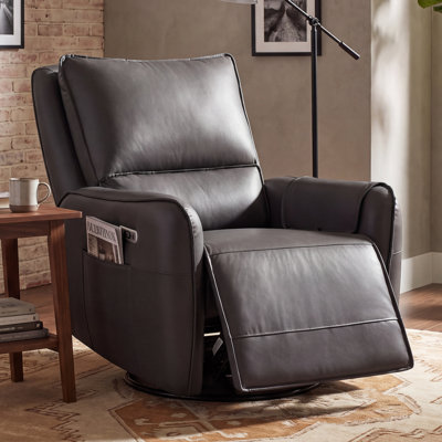 Power Swivel Rocker Recliner with USB Ports and Removable Storage Organizer
