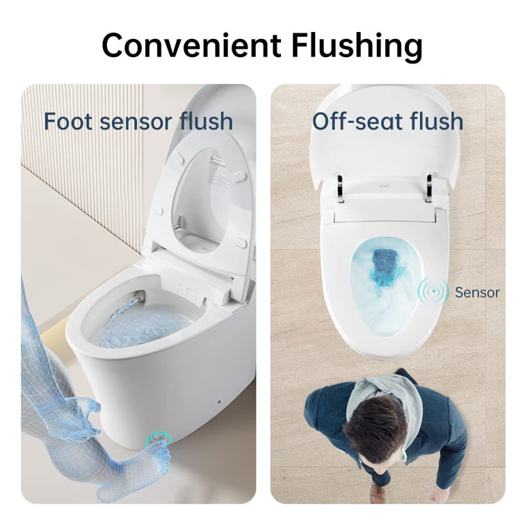 EPLO Toilette Smart Bidet avec réservoir intégré, pour basse pression  d'eau, couvercle à ouverture / fermeture automatique, chasse d'eau  automatique et Commentaires - Wayfair Canada