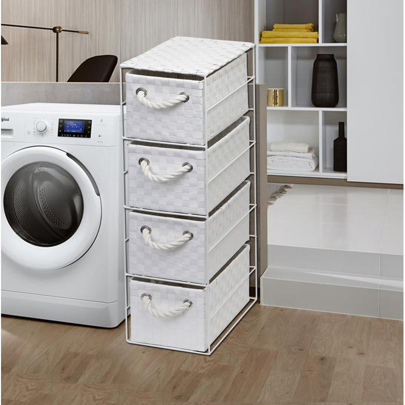 Singleton Solid Wood 18cm W 4 - Drawer Chest of Drawers, White/White