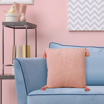 Everyday Solid Color Tasseled Hand-Made 100% Cotton Decorative Throw Pillow Cover