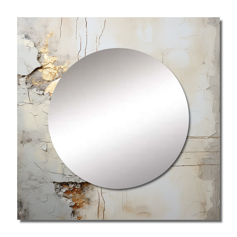 Bolish - Grand miroir carré à formes abstraites pour décoration murale, 36 po x 36 po
