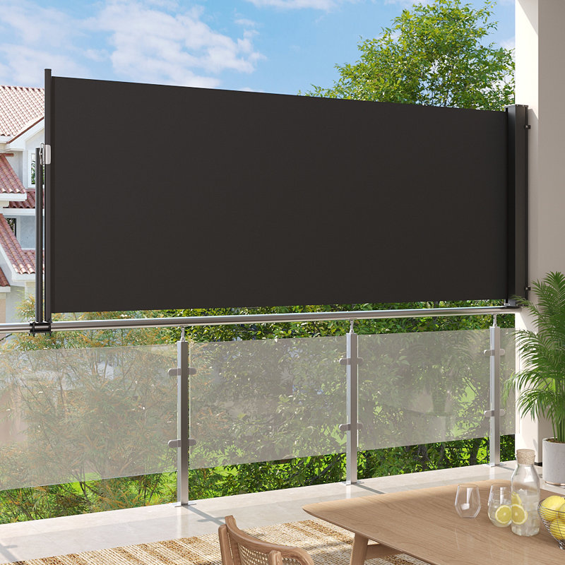 Dakota Fields 127cm W x 300cm D Damask Fabric Cover Retractable Door / Window Awning