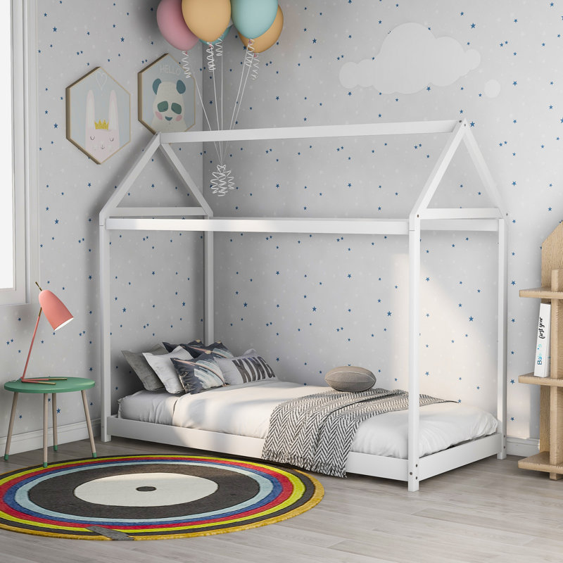 Platform Bed, White