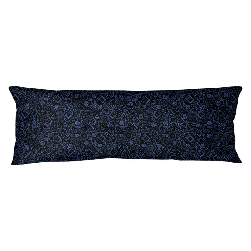 Coussin lombaire rpg, Bourre en polyester, Noir / Bleu