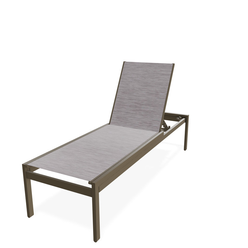 Chaise haute sans accoudoirs Kendall Sling, Fossile, Bois de plage