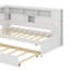 Lit de jour simple en bois multifonctionnel avec tablettes, stations de charge USB et lit gigogne extensible-1091049071