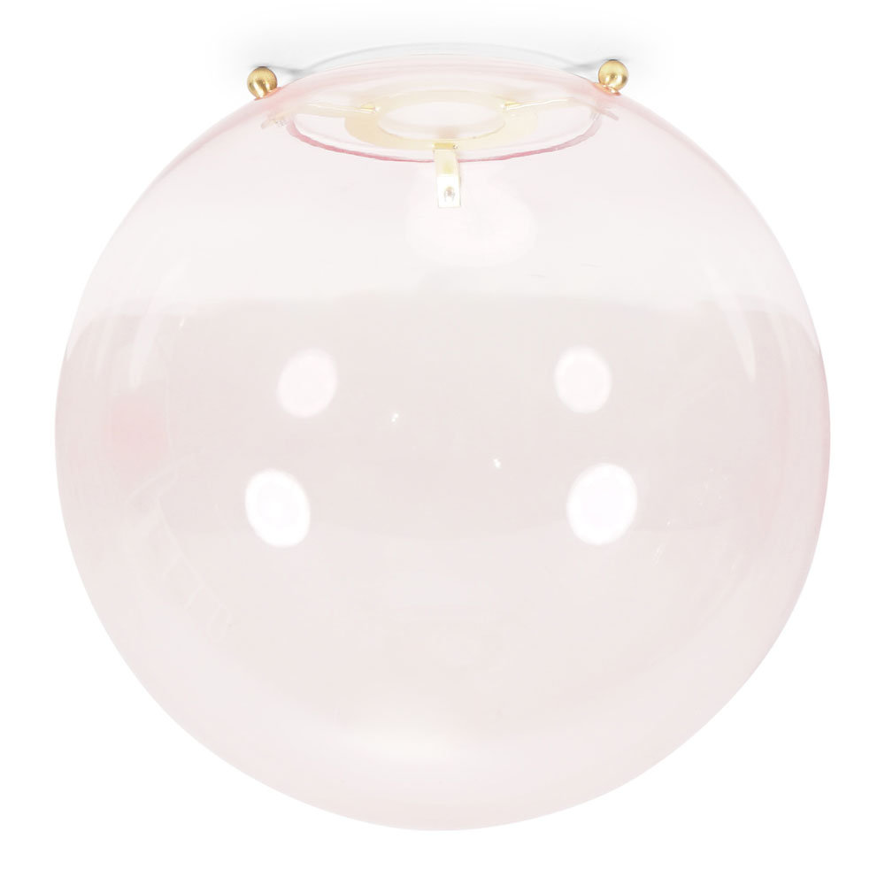 Frenchie 25cm H Glass Globe Pendant Shade ( Clip On ) in Pink