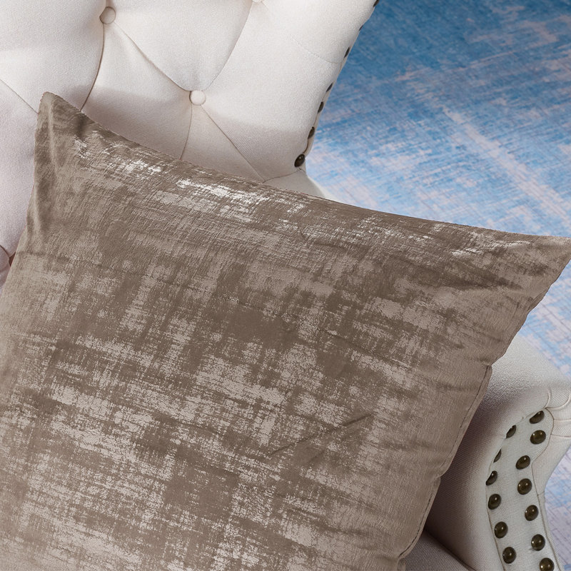 Housse de coussin réversible en velours texturé Euro, Simplement taupe