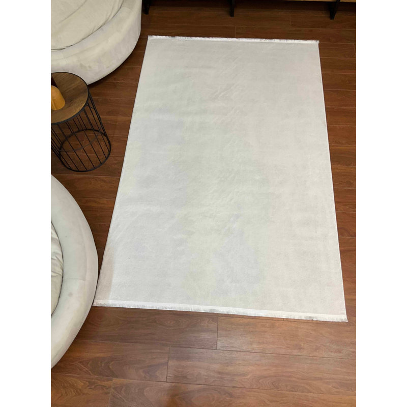 Tapis en bambou de qualité supérieure Nesbitt, 31,5 po x 59,1 po | 100% antibactérien, antidérapant, épaisseur totale: 0,3 pouce | Design blanc élégant, parfait pour le salon et la chambre à coucher | Facile à nettoyer et à entretenir